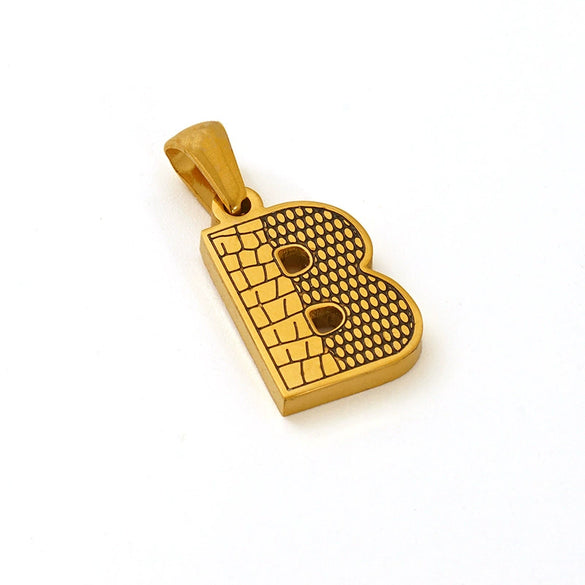 Wholesale Jewelry Stainless Steel Gold Plated English Letter Pendant Necklace