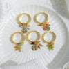 Wholesale Jewelry Stainless Steel Gold Plated Geometric Cylindrical Pendant Ring