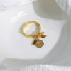 Wholesale Jewelry Stainless Steel Gold Plated Geometric Cylindrical Pendant Ring