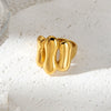 Wholesale Jewelry Stainless Steel Gold Plated Geometric Stitching Fashion Joker Ring Hollow Design