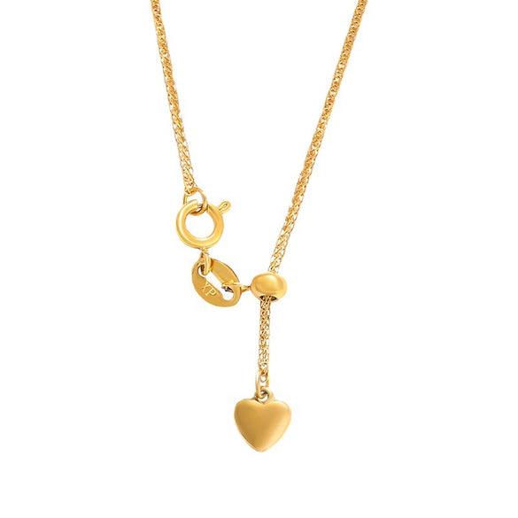 Wholesale Jewelry Stainless Steel Gold Plated Heart Tassel Women's Necklace