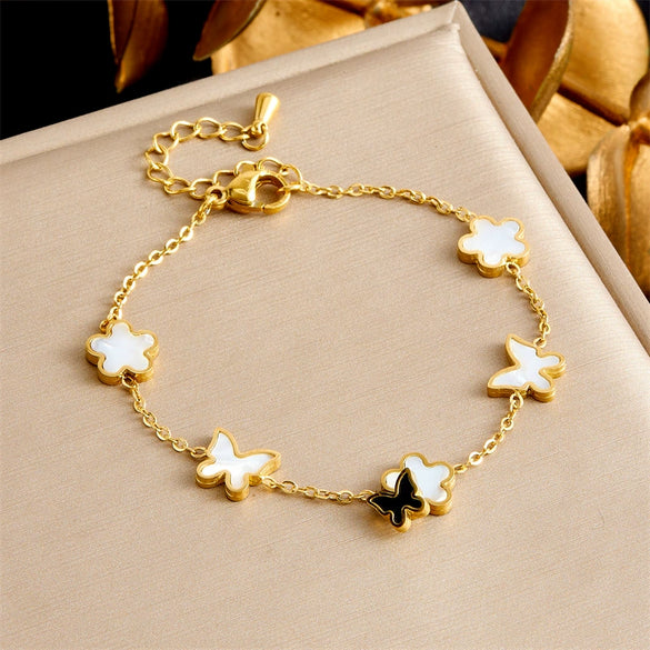 Wholesale Jewelry Stainless Steel Gold Plated Plants And Flowers Pattern Accessories Set For Women