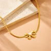 Wholesale Jewelry Stainless Steel Gold Plated Retro Woven Chain With Butterfly Dragonfly Insect Pattern For Women