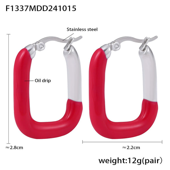 Wholesale Jewelry 316L Stainless Steel Gold Plated U Shaped Geometric Earrings For Women