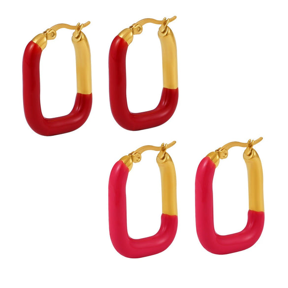 Wholesale Jewelry 316L Stainless Steel Gold Plated U Shaped Geometric Earrings For Women