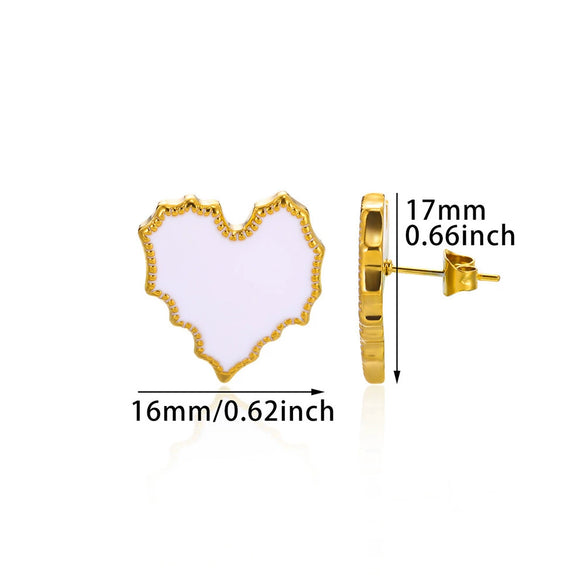 Wholesale Jewelry Stainless Steel Golden Geometric Wings Conch Woven Electroplated Earrings