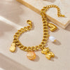 Wholesale Jewelry Stainless Steel Goldplated Animal Zodiac Pendant Bracelet
