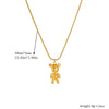 Wholesale Jewelry Stainless Steel Goldplated Cartoon Bear Pendant Chain Necklace Earrings Set