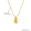 Wholesale Jewelry Stainless Steel Goldplated Cartoon Cute Bear Pendant Earrings And Necklace Twopiece Set