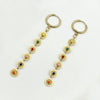 Wholesale Jewelry Stainless Steel Goldplated Geometric Oildrip Round Tassel Drape Earrings For Women