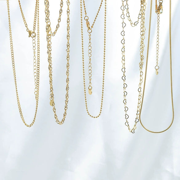 Wholesale Jewelry Stainless Steel Goldplated Geometric Star Snake Bone Chain Necklace For Women