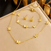 Wholesale Jewelry Stainless Steel Goldplated Insect Pattern Threedimensional Accessories Set With Butterfly Dragonfly For Women