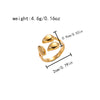 Wholesale Jewelry Stainless Steel Goldplated Water Drop Overlapping Fashion Geometric Ring For Men And Women