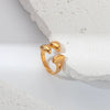 Wholesale Jewelry Stainless Steel Goldplated Water Drop Overlapping Fashion Geometric Ring For Men And Women