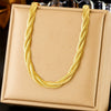 Wholesale Jewelry Stainless Steel Goldplated Woven Twist Chain Necklace With Vacuum Plating And Fashion Style