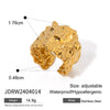 Wholesale Jewelry Stainless Steel Hammered Geometric Pattern Wide Opening Ring With Electroplating