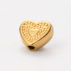 Wholesale Jewelry Stainless Steel Heart Love Perforated Beads Electroplating Baroque Style