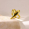 Wholesale Jewelry Stainless Steel Heart Opening Ring Electroplated Ins Style With Bow Tie And Star Shape