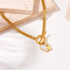 Wholesale Jewelry Stainless Steel Heart Pendant Goldplated Chain Necklace