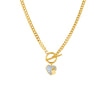 Wholesale Jewelry Stainless Steel Heart Pendant Goldplated Chain Necklace