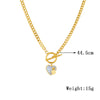 Wholesale Jewelry Stainless Steel Heart Pendant Goldplated Chain Necklace