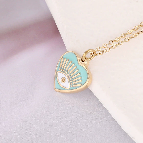 Wholesale Jewelry Stainless Steel Heart Pendant Necklace With Electroplating Treatment For Women