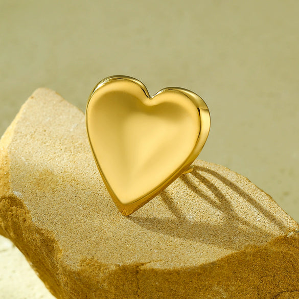 Wholesale Jewelry Stainless Steel Heart Shape Electroplated Earrings Ring