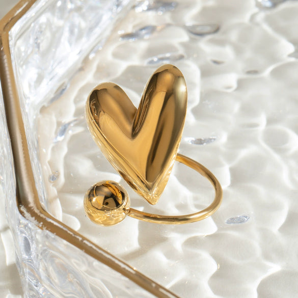 Wholesale Jewelry Stainless Steel Heart Shape Electroplated Women's Earrings