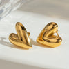 Wholesale Jewelry Stainless Steel Heart Shape Electroplated Women's Earrings