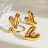 Wholesale Jewelry Stainless Steel Heart Shape Electroplated Women's Earrings
