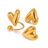 Wholesale Jewelry Stainless Steel Heart Shape Electroplated Women's Earrings