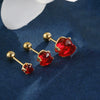 Wholesale Jewelry Stainless Steel Heart Shape Electroplated Women's Stud Earrings