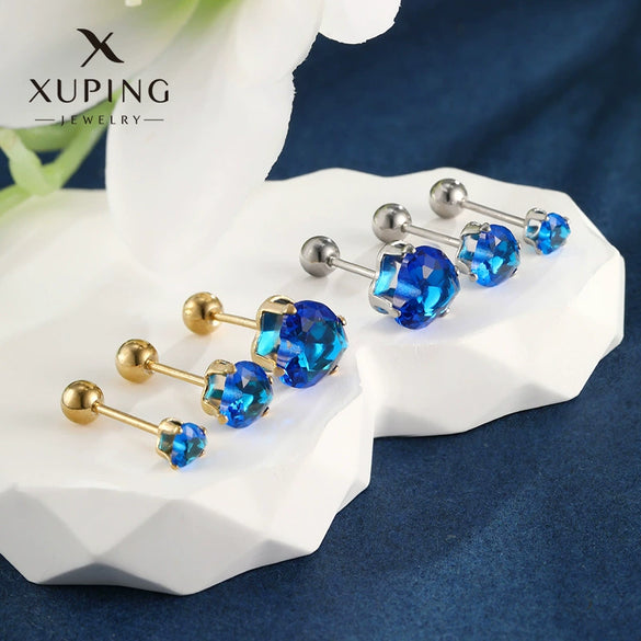 Wholesale Jewelry Stainless Steel Heart Shape Electroplated Women's Stud Earrings