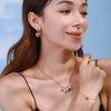 Wholesale Jewelry Stainless Steel Heart Shape Electroplating Women's Necklace Bracelet Earrings