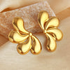 Wholesale Jewelry Stainless Steel Heart Shape Geometric Electroplating Earrings For Women