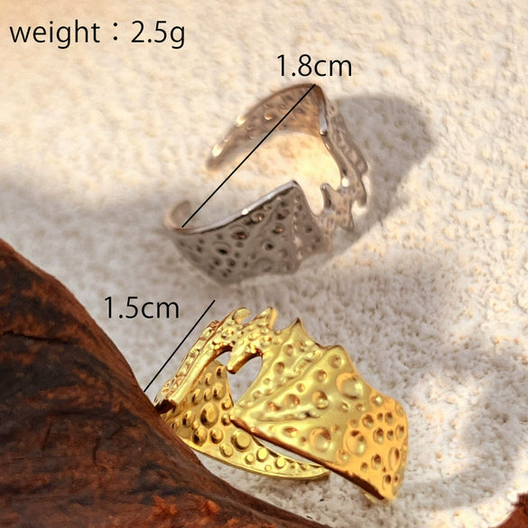 Wholesale Jewelry Stainless Steel Heart Shape Geometric Natural Style Electroplated Men's Ring