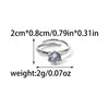Wholesale Jewelry Stainless Steel Heart Shape Geometric Zircon Opening Ring For Women