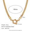 Wholesale Jewelry Stainless Steel Heart Shape Pendant Necklace Furnace Vacuum Plating 18K Color Retention Unisex