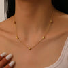 Wholesale Jewelry Stainless Steel Heartshaped Electroplated Collar Chain Necklace For Women