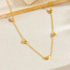 Wholesale Jewelry Stainless Steel Heartshaped Electroplated Collar Chain Necklace For Women