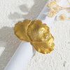 Wholesale Jewelry Stainless Steel Heartshaped Petal Wide Ring With Flower Pattern 18K Goldplated