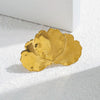 Wholesale Jewelry Stainless Steel Heartshaped Petal Wide Ring With Flower Pattern 18K Goldplated