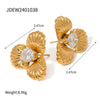 Wholesale Jewelry Stainless Steel Hemisphere Three Petal Flower Pendant Earrings Electroplated For Women
