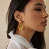 Wholesale Jewelry Stainless Steel Hemisphere Three Petal Flower Pendant Earrings Electroplated For Women