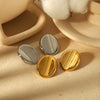Wholesale Jewelry Stainless Steel High Sense Geometric Round Electroplated Earrings For Women