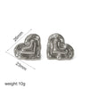 Wholesale Jewelry Stainless Steel Highend Geometric And Heart Shape Diamondencrusted Electroplated Earrings For Women