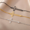 Wholesale Jewelry Stainless Steel Hollow Cross Unisex Bracelet With Letters Numbers Text Electroplating