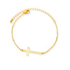 Wholesale Jewelry Stainless Steel Hollow Cross Unisex Bracelet With Letters Numbers Text Electroplating