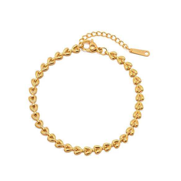 Wholesale Jewelry Stainless Steel Hollow Heart Woven Geometric Electroplated Bracelet For Women
