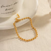 Wholesale Jewelry Stainless Steel Hollow Heart Woven Geometric Electroplated Bracelet For Women